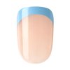 KISS imPRESS No Glue Mani Press-On Nails, French, Snooze', Light Neutral + Blue Tip French, Short Size, Squoval Shape, Includes 30 Nails, Prep Pad, Instructions Sheet, 1 Manicure Stick, 1 Mini File