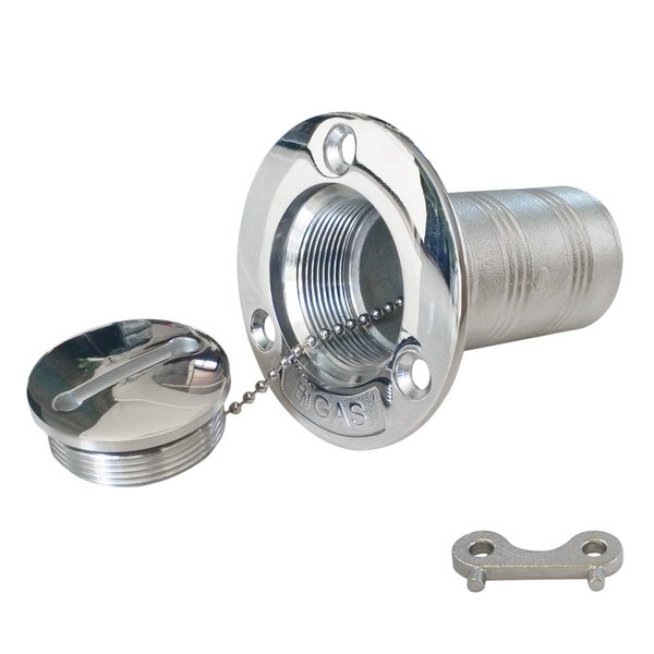 NRC&XRC New Casting 2"(50mm) Boat Gas Deck Fill/Filler with Key Cap Marine Grade316 SS Hardware for Boat Yacht Caravan,RV