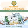 Coco Fiji Soap Bar for Face and Body Infused With Organic Coconut Oil, Grapefruit, Essential Oil, Natural Soap for Moisturizing & Pore Purifying Skin, 7 oz,Pack of 2