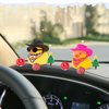 wonuu Car Dashboard Christmas Decorations Rubber Ducks, Christmas Eve Rubber Ducky for Car Ornament Cute Duck with Accessories, Cowboy Hat, Glasses, Necklace (Black)