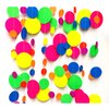 120feet Round Dot UV Neon Garland Hanging Paper Glow in The Dark Neon Glow Party Supplies and Decorations Glow in The Dark Blacklight Reactive Fluorescent Black Light Party Kit for Birthday Wedding