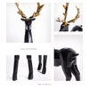 BrichLife 2pcs 3D Geometric Elk Resin Statue, Seated and Standing Elegant Lucky Deer, Luxurious Simple Style Ideas, Suitable for Living Room, Wine Cabinet, Display Stand, Bedroom, Office Desktop