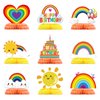 9 Pieces Rainbow Honeycomb Rainbow Party Decorations Cloud Sun Heart Balloon Decor Rainbow Centerpieces for Tables Rainbow Honeycomb Paper Centerpiece for Birthday Baby Shower