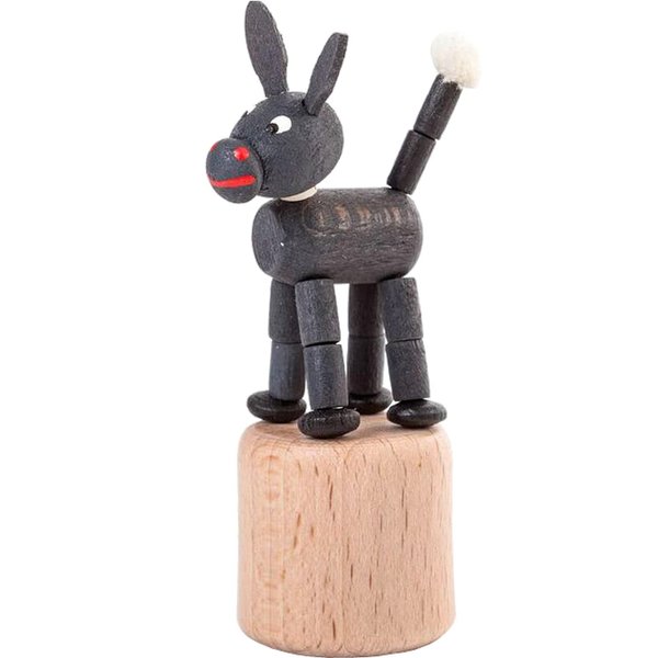 Alexander Taron Dregeno Kids Decorative Donkey Push Toy - 2.25" H x 1.175" W x 1.675" D