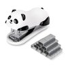 Deli Mini Cute Panda Desktop Stapler, Office Stapler, 12 Sheet Capacity, Includes Built-in Staple Remover & 1000PCS No.10 Staples