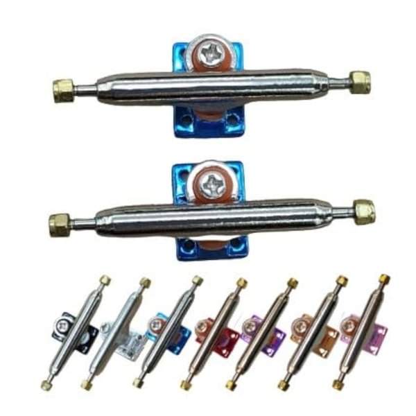 Leefai Professional Fingerboard Trucks 32-34mm Wide -Standard Shape G3-Single Axles Truck- Inverted Kingpin-Mini Finger Skateboard Tool -Screws Hardware,Plating Baseplate (Blue, 32MM)