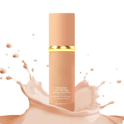4 in 1 Foundation Liquid,Flawless Colour Changing Warm Skin Tone Foundation,Liquid Foundation Hides Wrinkles & Lines,Hydrating full coverage concealer，SPF 50+ & Longwearing & Waterproof(1 PCS)