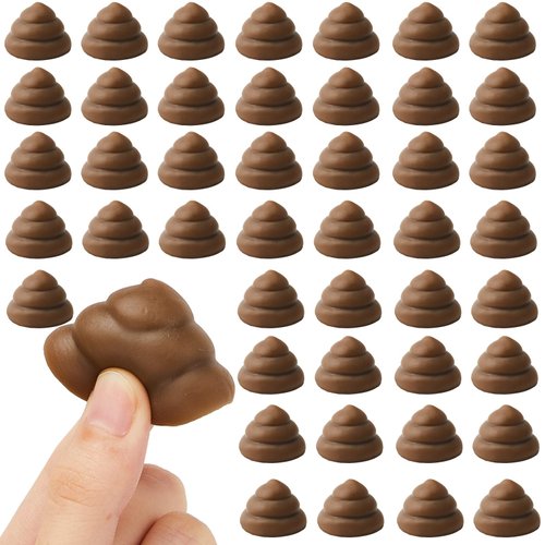 Jenaai 48 Pack Fake Prank Toy Poop Stress Ball Poop Party Favors Mini Poop Party Decorations Gag Gifts for Christmas April Fools' Day