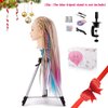 Mannequin Head with Hair, MYSWEETY 29 Inch Colorful Hair Mannequin Head Hairdressing Practice Training Doll Heads Cosmetology Hair Styling Mannequins Heads with Clamp + Practice Tools