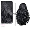 SYXLCYGG Black Ponytail Hair Clip Claw Pony Tails Extension Wavy 10" 3.5 OZ Synthetic Like Real Fake Hair piece Women Yaki Easy To Use Fluffy¬ Tangled