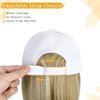 Lansigreen Baseball Cap with Hair Extensions Hat Wig Adjustable Hat Attached Short Straight 14" Synthetic Hairpiece for Women Ash Blonde Mix Bleach Blonde
