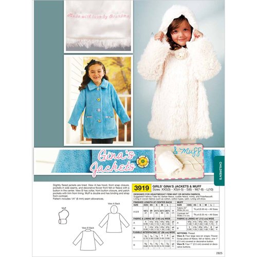 Kwik Sew K3919 Jackets and Muff Sewing Pattern, Size XXS-XS-S-M-L