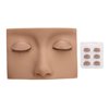 Lash Mannequin Head, Silicone Lash Extension Supplies with 3 Pairs Replaced Eyelid, Removable Realistic Eyelids with Eyelash Mannequin for Lash Practice, Makeup Eyelash Extensions (Light Brown)