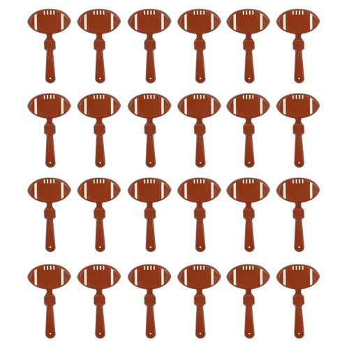 Beistle 24-Pack Football Clappers for Party Favors, 7-Inch,Brown/White