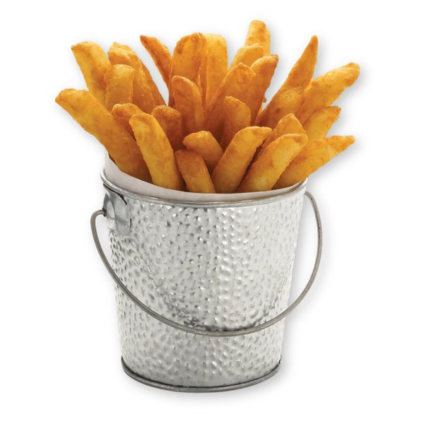 TableCraft GT44 Round Pail, 4.5" x 4" x 3.625", Galvanized Steel, 16 Ounce Capacity, Versatile for Beverage Tub, Wine Cooler, Snack Bucket or Centerpiece Use, Matte Pebble Texture, Hand Wash Only