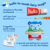 hello Tooth Fairy Kit with Tooth Fairy Door Hanger and Tooth Teddy Bear, Includes Full Size Fluoride Kids Strawberry Toothpaste and Kids Toothbrush, for Children Ages 3 and Up