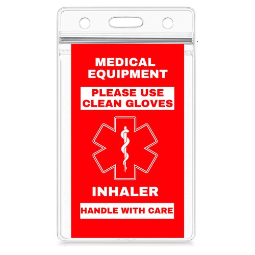 Inhaler Medical Alert Equipment Luggage Tag - Handle with Care, DOT and ACAA regulations (LTI-145) Quantity (1)