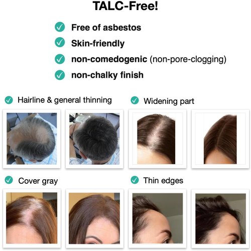 Caboki 10X Hair Powder. Instantly Fill In Hairline, Root Touch Up, Cover Bald Spots and Gray Hair, Rain/Sweat Resistant. TALC-Free Hair Volumizing Powder. Men Women. Trial Size, Black