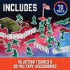 Army Men Modern Warfare Action Figures- 70pcs w Unique Sculpts- Military Toy World War II Soldiers & Artillery Playset w Jets, Tanks, Barbed Wire, Sandbags & More- Xmas Gifts for Kids & Collectors
