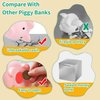H&W Mini Piggy Bank, Plastic Coin Bank, Unbreakable Money Banks, Cute Piggy Banks for Kids, First Money Box, Best Birthday Gifts Home Decoration（Pink）