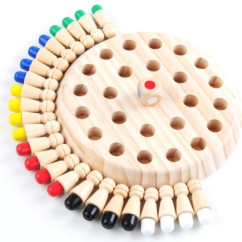 Wooden Memory Match Stick Chess Game, Color Memory Chess, Funny Block Board Game, Parent-Child Interaction Toy, Educational Intelligent Games Logic Braintease Toys for Boys and Girls Age 3 and Up