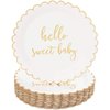 Sparkle and Bash 48 Pack of Hello Sweet Baby Paper Plates for Baby Shower (9 Inches)