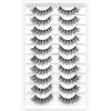 KSYOO Volume False Lashes D Curl Wispy Fluffy Mink Lashes Natural Look,8-15mm Long Cat Eye Lashes Seamlessly with Your Natural Lashes -10 Pairs (Clear Band V1)