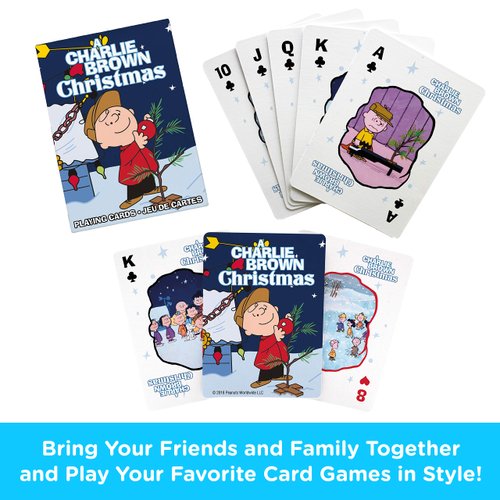 AQUARIUS Peanuts Charlie Brown Christmas Playing Cards - Christmas Themed Deck of Cards for Your Favorite Card Games - Officially Licensed Peanuts Merchandise & Collectibles - Poker Size