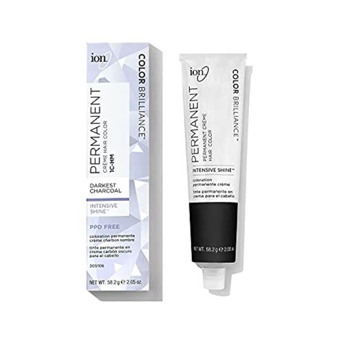 Ion 1C-HM Darkest Charcoal Permanent Creme Hair Color 1C-HM Darkest Charcoal