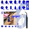 qiipii 2052Pcs Sapphire Blue Nail Art Rhinestones Kit Royal Blue Nail Charms Multi Shapes Crystal Flatback Rhinestones Big Gems + Round Beads Glass Stones Diamonds Jewels for Nails Faces Eyes Makeup