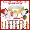 D-FantiX 8Pcs Christmas Non-Snap Party Table Favors with Party Hats Joke Little Gifts for Kids Adults, 8 Christmas Character Design, Xmas Seasonal Holiday Dinner Traditions Supplies