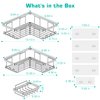 YASONIC Corner Shower Caddy, 3-Pack Adhesive Shower Caddy with Soap Holder and 12 Hooks, Rustproof Stainless Steel Bathroom Shower Organizer, No Drilling Wall Mounted Shower Rack, Brushed Silver