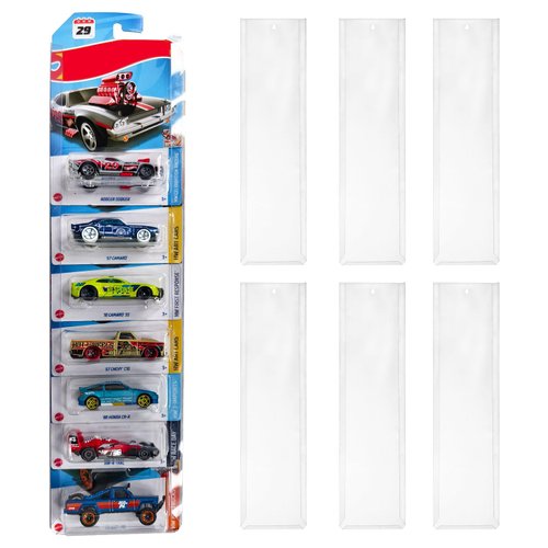 6 Pack Clear Model Car Display Case - Holds up to 60 Cars, Compatible with Hot-Wheels Packaged Cars, Toy Car Storage Organizer Wall Mount Toy Car Storage Display Case