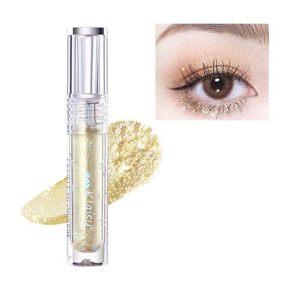Quxunzzz Liquid Glitter Eyeshadow, Metallic Glitter Shimmer Eye Looks Waterproof Long Lasting Quick-Drying Sparkling Eye Shadow Makeup Liquid Glitter eyeliner #226