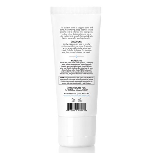 TOULON Glycolic Acid Facial Cleanser: Alpha Hydroxy Face Wash with AHA, Vitamin C & Rose Hip to Exfoliate Dry, Sensitive Skin for Women & Men