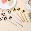 6 Pcs 6.7 Inches Coffee Spoons, Teaspoons, Long Handle Iced Tea Spoon, Espresso Spoons, Gold Spoons, Dessert Spoons, Food Grade Stainless Steel Stirring Spoons for Coffee Bar Accessories