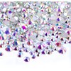 Zealer 1800pcs Crystals AB Nail Art Rhinestones Round Beads Top Grade Flatback Glass Charms Gems Stones for Nails Decoration Crafts Eye Makeup Clothes Shoes 300pcs Each (Mix SS3 6 10 12 16 20)