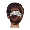 EVER FAITH Silver-Tone Austrian Crystal Bridal Rose Flower Hair Comb Clear