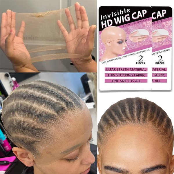 RECOOL 10 PCS Real HD Wig Cap For Lace Front Wig Very Breathable Stretchy Wig Cap for Wig Stocking Wig Caps For Women Summer Wear Wig Accessories Wholesale (5 PACK 10 PCS)