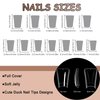 IMSOHOT Duck Press on Nails Black French Tips Fake Nails with Duckbill Designs Full Cover Rhinestone & Butterfly Acrylic False Nails Medium Y2K Duck Feet Shape Glossy Glue on Nails Manicure Nails Kit