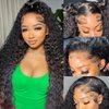 ZANPAL 13x4 Deep Wave Lace Front Wigs Human Hair Pre Plucked 180% Density 9A Glueless Wigs Human Hair Wet and Wavy Wigs for Women HD Transparent Deep Curly Lace Front Wigs Human Hair 22 Inch