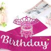 Araluky Hot Pink Birthday Crown Adult Woman & Its My Birthday Sash for Women Birthday Tiara for Women Birthday Hat Birthday Girl Crown Pink Crown for Women Parties Favors Pink Birthday Decorations