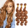 Light Brown Human Hiar Bundles Color 30 Body Wave Bundles Double Weft Brazilian Virgin Remy Hair Extensions Color 30 Bundles Human Hair Weave Brown Body Wave Bundles 24 26 28 inch