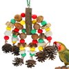 MQUPIN Parrot Toys,Nuts Nutrient-Rich Bird Toys,Natural Wooden Parrot Cage Bite Toy,Cockatoo Toys Containing Cuttlefish Bones,Pine Cones,Wooden Mangoes and Carambola for African Greys,Cockatoo,Budgie
