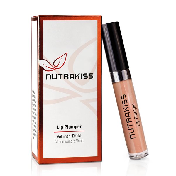 nutraCOSMETIC Nutrakiss Lip Plumper - Nude I Natural Plumping Lip Gloss with Niacin (Vitamin B3) I Clear Lip Plumper for Fuller Lips I Made in Germany I 5ml