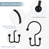 Goowin Shower Curtain Hooks, 12 Pcs Shower Curtain Rings, Durable Rust Proof Black Shower Curtain Hooks, Shower Rings for Curtain, Double Glide Shower Curtain Hooks for Shower Curtain Rods, Black