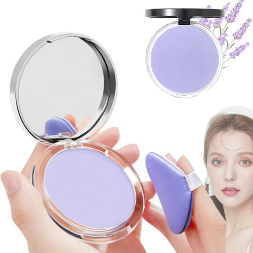 Jelly Matte Pressed Powder,Clear Matte Oil Control Face Pressed Powder—Long Lasting Finishing & Waterproof,Ultimate Blurring Setting Powder Creating Soft Makeup—Free with Powder Puff(1PCS)