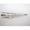 Generic Silver tone metal flowers and leaves design alligator hair claw clip clamp (Length: 5), 1 Count (Pack of 1)