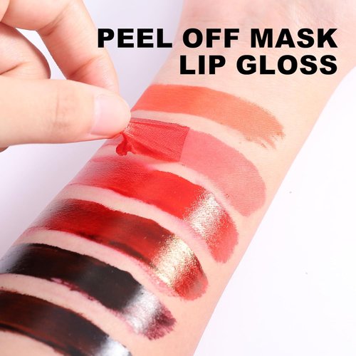 BEUKING Peel Off Lip Tint, Wipe-On Colour Liquid Lipsticks, Tattoo Lip Glaze, Matte High Pigment Long Wear Waterproof Lip Contour Stain Non Smudge Transfer Proof Tear-off Lip Gross (#04, 0.12 floz)