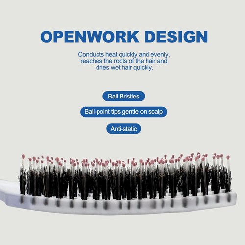 Speed Dry Hair Brush - Organic Detangling Hair Brush - Straightening Brushes for Straight, Curly & Wet Hair (Pink)